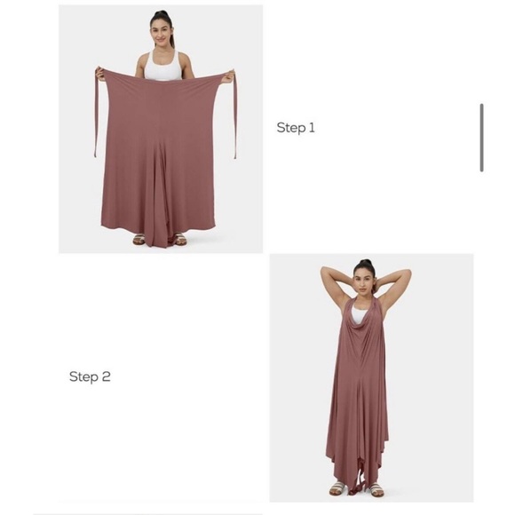 NWT Halara 2 Ways To Wear Palazzo Pants  / Cowl Neck Split Leg Jumpsuit XS blue - Picture 8 of 11